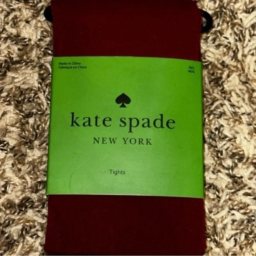 NEW Kate Spade New York Tights Opaque Burgundy Sz M/L